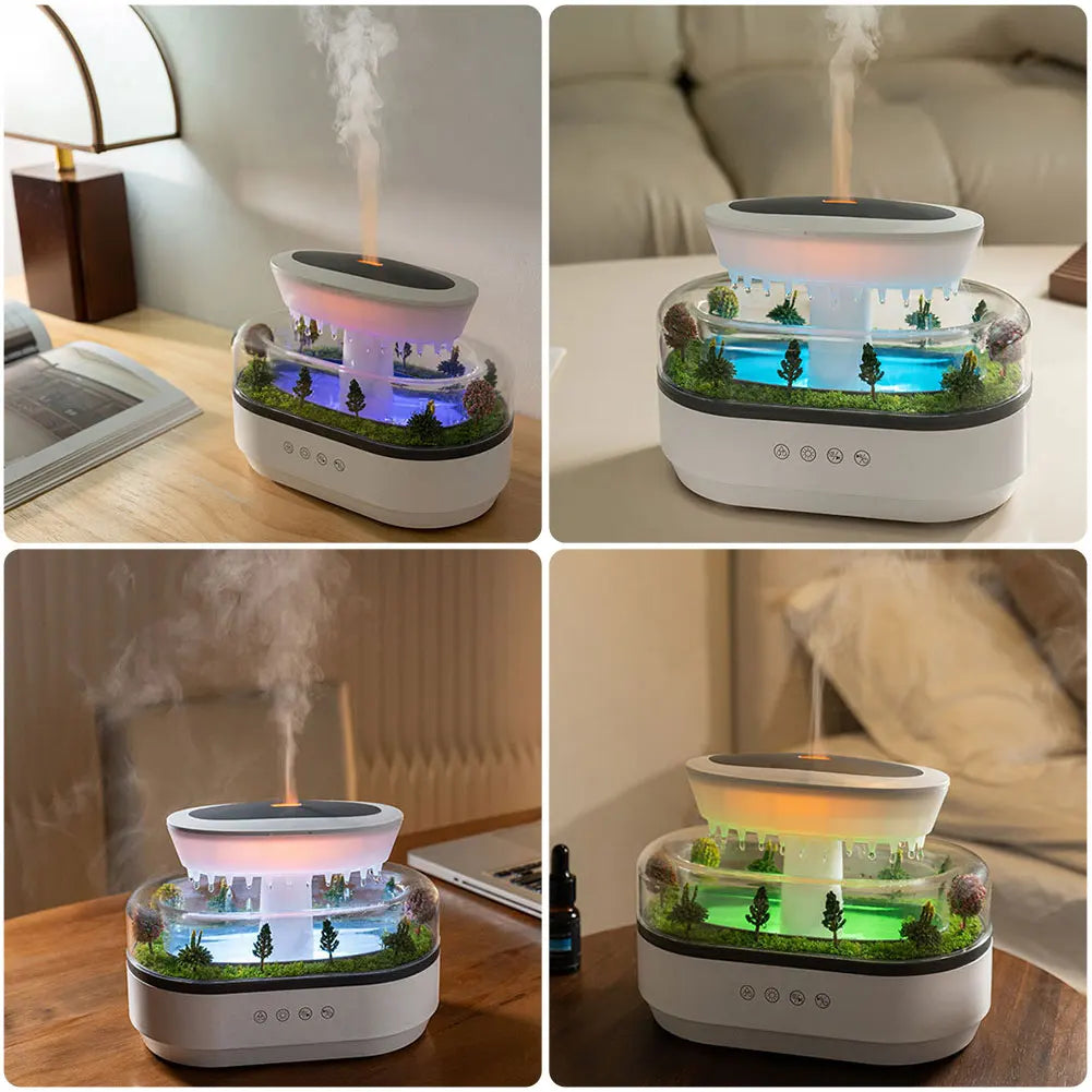 Rain Cloud Air Aroma Humidifier Diffuser Essential Oils Humidifiers Water Drip Fragrance Diffuser Home Humidifier with LED Light