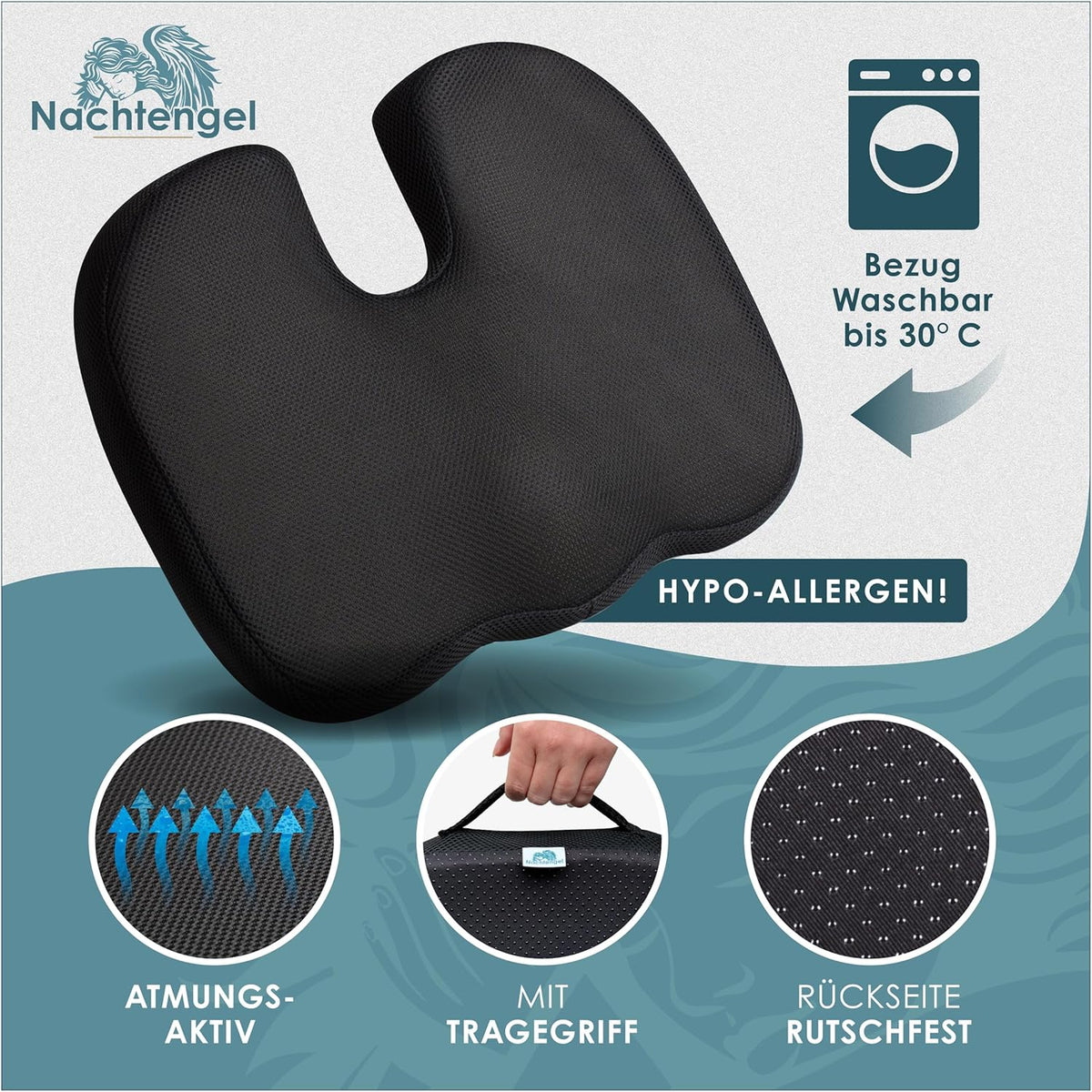Sitzkissen Orthopädisch Memory Foam – Medium 60–90 Kg