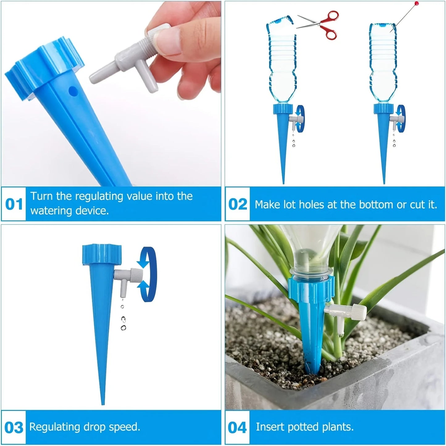 10Pcsself-Watering Kits Automatic Waterers Drip Irrigation Indoor Plant Watering Device Plant Garden Gadgets Creative