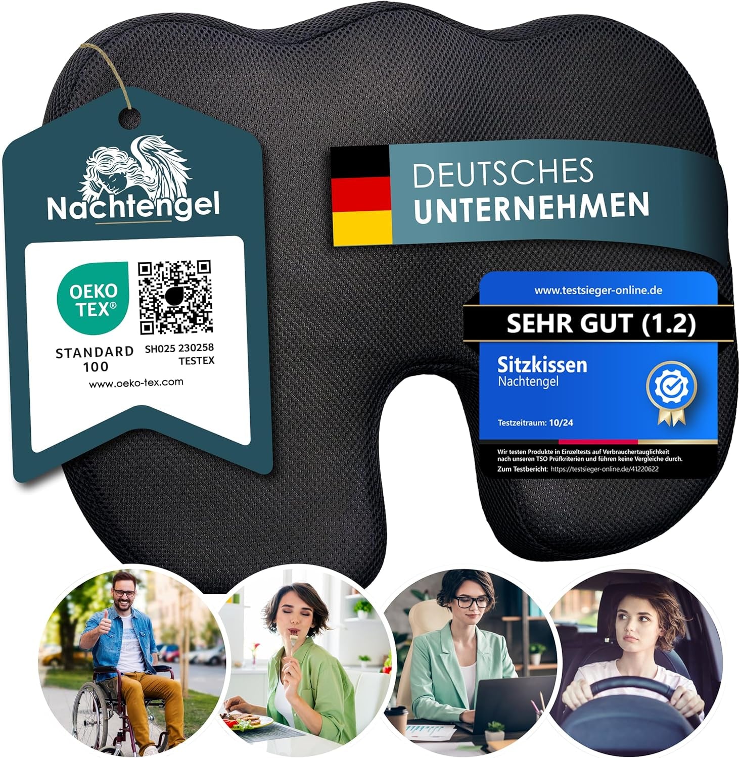 Sitzkissen Orthopädisch Memory Foam – Medium 60–90 Kg